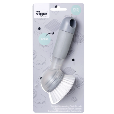 VIGAR RengØ Soap Dispensing Grey Dish Brush VGR-988